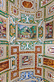 Rome, Italy, July 22 2017, Detailed artwork on the ceiling of the Vatican Museums gallery.