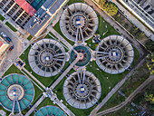 Aerial view of Casablanca water treatment plant in Zaragoza, Spain