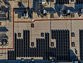 Solar panels on top of a shopping center store