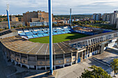 Aerial view of the La Romareda stadium, currently under renovation, Zaragoza, Spain