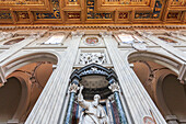 Rome, Italy, July 22 2017, Stunning interior view showcasing St Thomas statue and ornate ceiling.