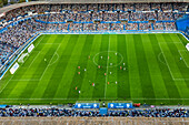 Aerial view of the Romareda soccer stadium during a Real Zaragoza match against UD Almeria