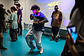 Young dancers meet and share in the context of the MAF Battle event, urban and street dance event in Zaragoza, Spain