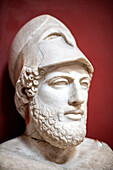 Rome, Italy, July 22 2017, This Roman copy of the herm of Pericles by Kresilas showcases the iconic leader's likeness and features, displayed in the Vatican Museums.