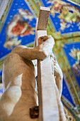 Rome, Italy, July 2017, Explore the intricate details of Michelangelo's Redeemer statue in the stunning Santa Maria Sopra Minerva Basilica in Rome.