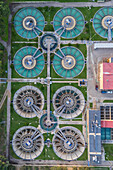 Aerial view of Casablanca water treatment plant in Zaragoza, Spain