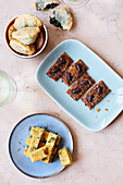Pissaladière, spinach tempura and poelnta frieze
