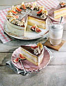 Creamy banana tart with figs