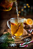 Winter tea with apple and cinnamon