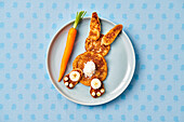 Pancake bunny with carrot