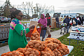Free food distribution in low-income neighbourhood