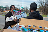 Free food donation in low-income neighbourhood
