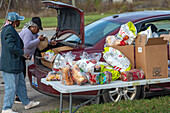 Free food distribution in low-income neighbourhood