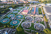 Aerial view of water treatment plant