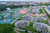 Aerial view of water treatment plant