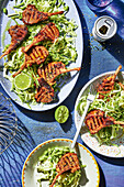 Lamb chops with Asian salad and lime