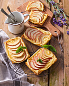 Puff pastry apple tart with quark and honey