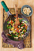 Asian winter vegetable pan with cashew nuts