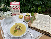 Apple soup with sultanas