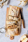 Apple strudel made from puff pastry