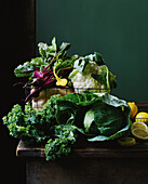 Autumn vegetables - beetroot, kale, cauliflower, sugar loaf