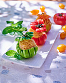 Summery pineapple tomato sorbet with fresh mint