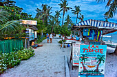 Hotels restaurants and shops in Bounty beach, Malapascua island, Cebu, Philippines