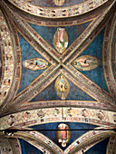 Frescoes on the ceiling of the Orsanmichele Church in Florence, Italy.