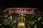 Over water restaurant of Six Senses Laamu maldives luxury resort villas, Laamu Atoll region Maldives