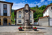 Spain, province of Biscay, Ziortza-Bolibar, village on the Camino del Norte, Spanish pilgrimage route to Santiago de Compostela, a UNESCO World Heritage Site, monument in tribute to Simon Bolivar called the Libertador.