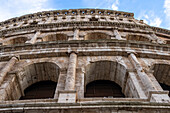 The ancient Roman Colosseum or Flavian Amphitheater in Rome, Italy.