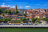 Panoramic aerial view of Portugalete town, Bilbao province, Basque Country, Euskadi, Spain.