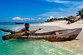 Fishermen in Cayes-à-L’eau, a fishermen islet located northeast of Caye Grand Gosie, Île-à-Vache, Sud Province, Haiti