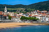 Old town of Lekeitio and Santa Maria de la Asuncion Church in the province of Biscay Basque Country Northern Spain Euskadi Euskalerria