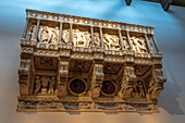 A singing gallery with two bronze heads by Donatello in the Duomo Museum in Florence, Italy. Circa 1433-1439 A.D.