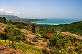 Aerial view of thhe beaches of Cayes-de-Jacmel, Cayes de Jacmel, Jacmel, Haiti.