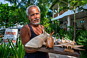 Craft seller in Bounty beach, Malapascua island, Cebu, Philippines