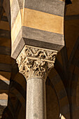 Detail of the capital of a column of the Duomo of Amalfi, the Cathedral of St. Andrew, in Amalfi, Italy.