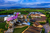 Exterior of Marques de Riscal Hotel Winery - La Rioja Alavesa, Alava, Araba Euskal herria, Euskadi Spain.