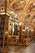 The ornate crypt of Saint Andrew below the Amalfi Duomo or Cathedral, Amalfi, Italy.