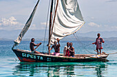 Sailing fishermen boat in Île-à-Vache, Sud Province, Haiti