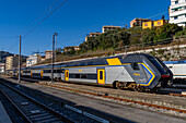 The Trenitalia Rock regional passenger train at the station in La Spezia, Italy.