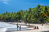 People in the plage de Ti Mouillage beach in Cayes-de-Jacmel, Cayes de Jacmel, Jacmel, Haiti.