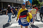 Opponents of the government of Nicolas Maduro, march in protest against the swearing in of Nicolas Maduro on January 10, 2025.