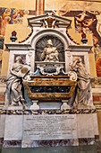 Tomb of Galileo Galilei in the Basilica of Santa Croce, Florence, Italy. circa 1737.