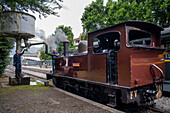 Azpeitia old steam train car in the Basque Railway Museum one of the most important of its kind in Europe. Railway history of Euskadi in Azpeitia, Gipuzkoa, Euskadi, Basque country, Spain.