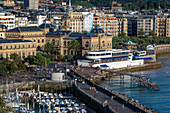 Landscape San Sebastian City from Urgull mount, San Sebastian, Gipuzkoa, Donosti San Sebastian city, north of Spain, Euskadi, Euskaerria, Spain.