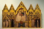 Coronation of the VIrgin and Saints by Bernardo Daddi in the Accademia Gallery in Florence, Italy.