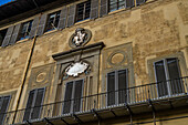 Detail of the exterior of the Palazzo Medici Riccardi facing the gardens. Florence, Italy.