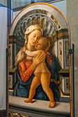 Painting of the Madonna with Child in the Palazzo Medici Riccardi, Florence, Italy. Painted by Filippo Lippi in the middle 15th Century.